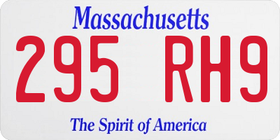 MA license plate 295RH9
