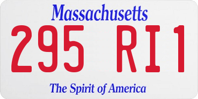 MA license plate 295RI1