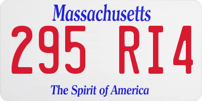 MA license plate 295RI4