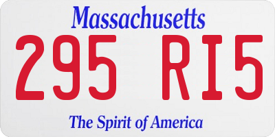 MA license plate 295RI5