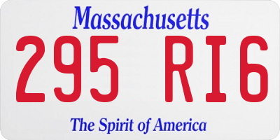 MA license plate 295RI6