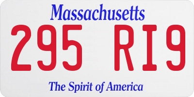 MA license plate 295RI9