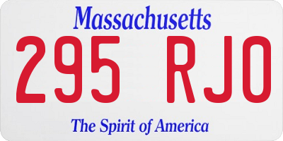 MA license plate 295RJ0