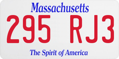 MA license plate 295RJ3