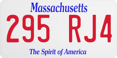 MA license plate 295RJ4
