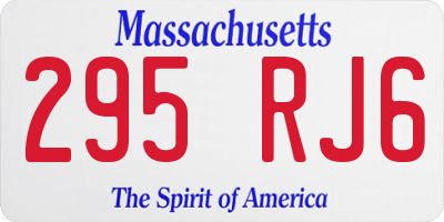 MA license plate 295RJ6