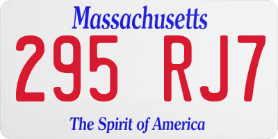 MA license plate 295RJ7
