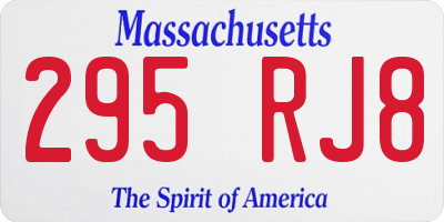MA license plate 295RJ8