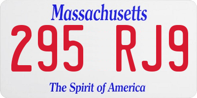MA license plate 295RJ9