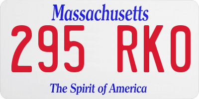 MA license plate 295RK0