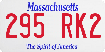 MA license plate 295RK2