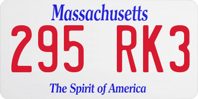 MA license plate 295RK3