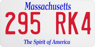 MA license plate 295RK4
