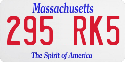 MA license plate 295RK5
