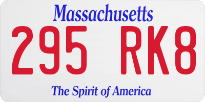 MA license plate 295RK8