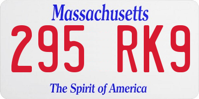 MA license plate 295RK9