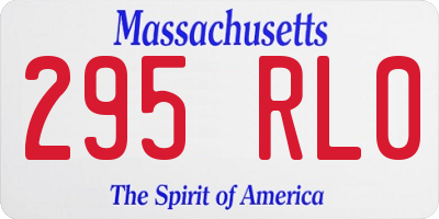 MA license plate 295RL0