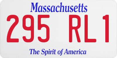 MA license plate 295RL1