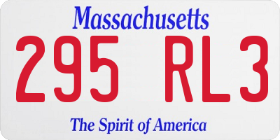 MA license plate 295RL3