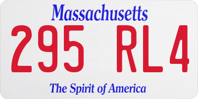 MA license plate 295RL4