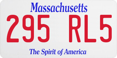MA license plate 295RL5