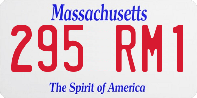 MA license plate 295RM1