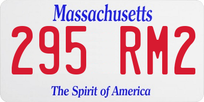 MA license plate 295RM2