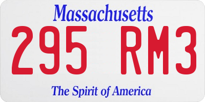 MA license plate 295RM3