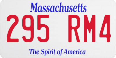 MA license plate 295RM4