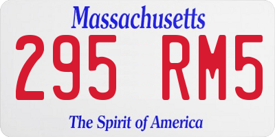 MA license plate 295RM5