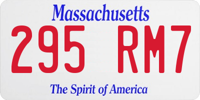 MA license plate 295RM7