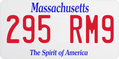 MA license plate 295RM9