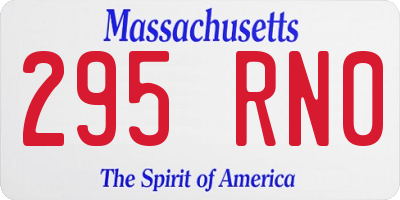 MA license plate 295RN0