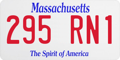 MA license plate 295RN1