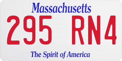 MA license plate 295RN4