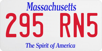 MA license plate 295RN5