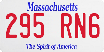 MA license plate 295RN6