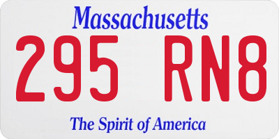 MA license plate 295RN8