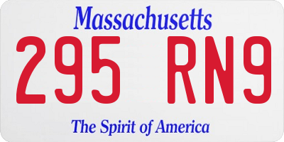 MA license plate 295RN9