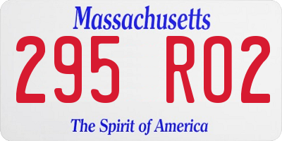 MA license plate 295RO2