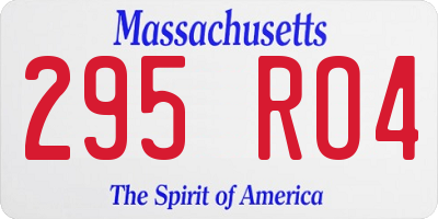 MA license plate 295RO4