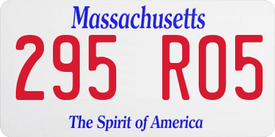 MA license plate 295RO5