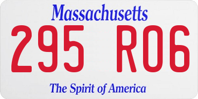 MA license plate 295RO6