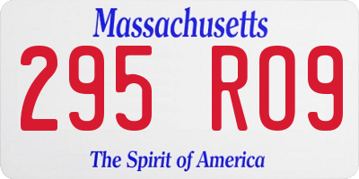 MA license plate 295RO9