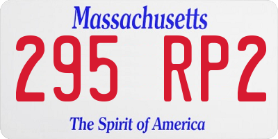 MA license plate 295RP2