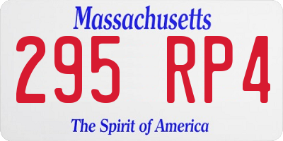 MA license plate 295RP4