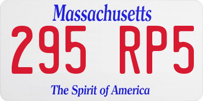 MA license plate 295RP5