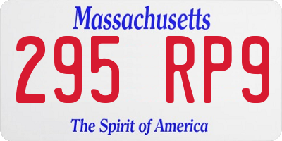 MA license plate 295RP9