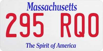 MA license plate 295RQ0