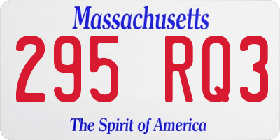 MA license plate 295RQ3